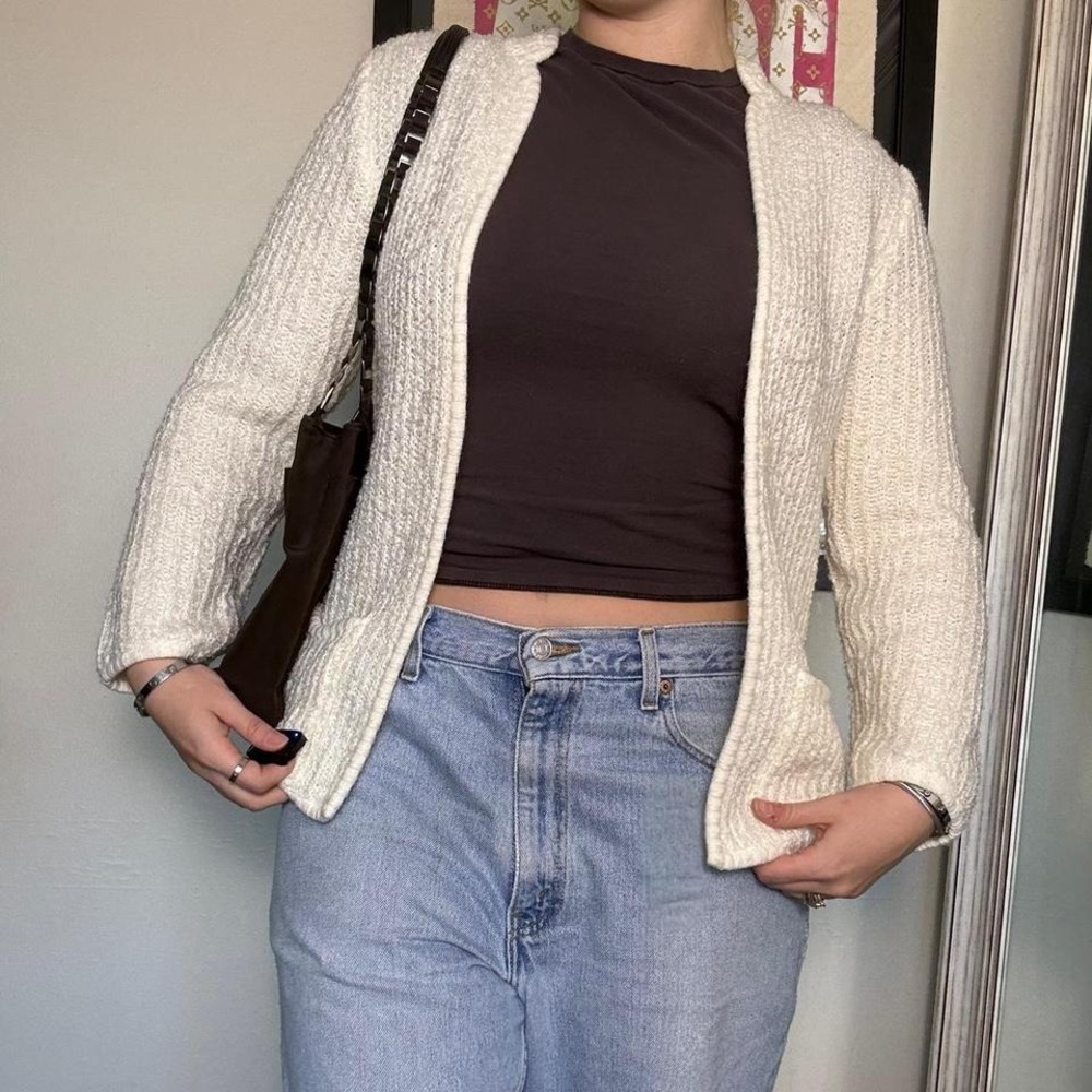 Vintage Cream Knit Cardigan